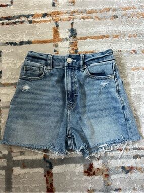 American Eagle Outfitters Light Blue High-Rise Denim Shorts
